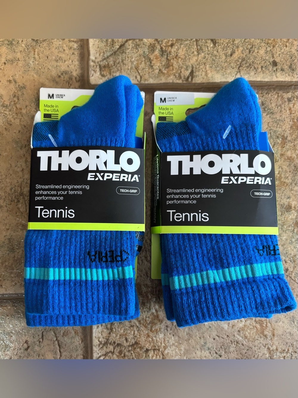 NWT Thorlo Experia Ultra-Light Padding Tennis Crew Socks unisex sz M